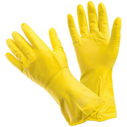 Перчатки хозяйственные латексные "Для деликатной уборки"с х/б напылением S желтые DGL016L (Nadzor)