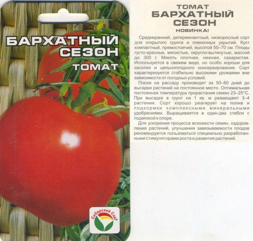 Томат Бархатный сезон // Сибирский сад